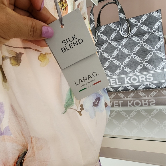 Lara Guidotti Silk blend floral maxi tiered dress made in Italy - Picture 4 of 5